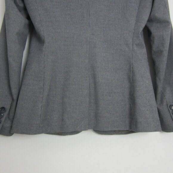 New United Colors Of Benetton Blazer Womens S Gray Houndstooth LS Blazer Jacket - Picture 13 of 14
